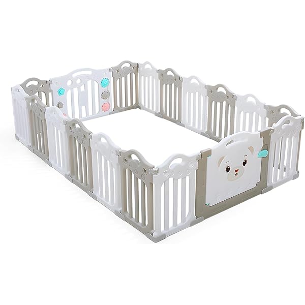 【美品】日本育児  ミュージカルキッズランドDXⅡ ホワイト＆グレー　6枚 Amazon.co.jp: 日本育児 ベビーサークル ミュージカルキッズ